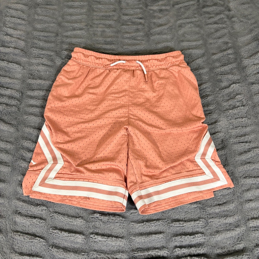 Jordan Boys Diamond Mesh Basketball Shorts Peach Coral Large 12-13 Yrs B136-R3T